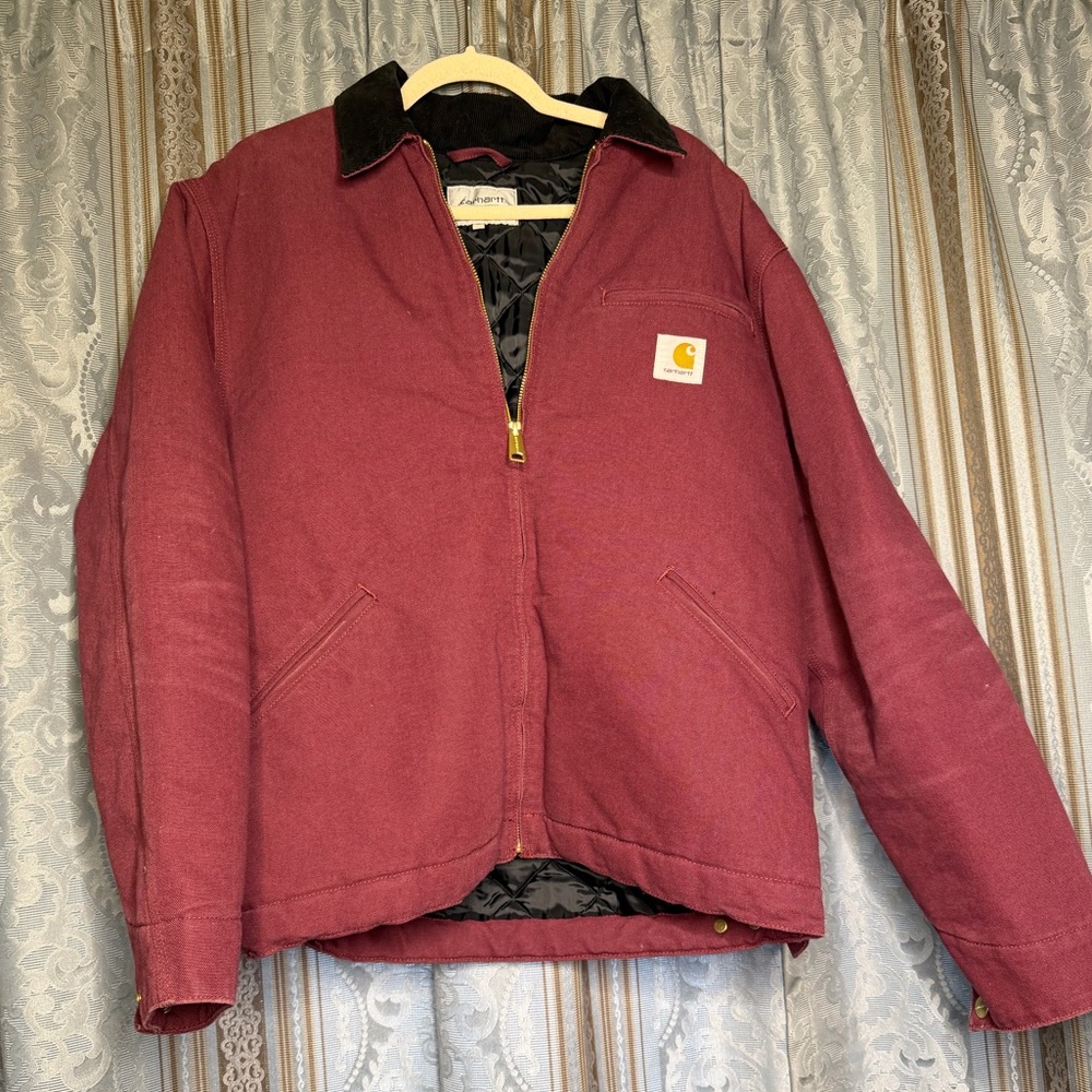 Carhartt WIP OG Detroit Aged Canvas Jacket Malbec Black New - Picture 4 of 7